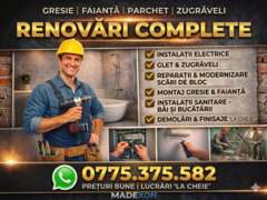 Renovari complete Bucuresti - Teleorman, gresie, parchet, sanitare,rigips